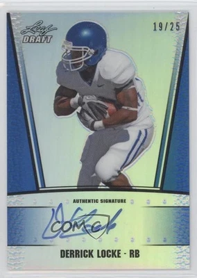2011 Leaf Metal Draft Prismatic Blue /25 Derrick Locke #RC-DL1 Rookie Auto RC - Image 1 of 2