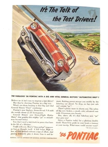 1956 Pontiac Magazine Car Advertisement Strato-Streak V-8 - Picture 1 of 2