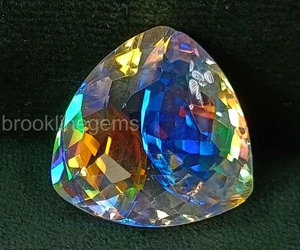 35.85 Ct Mystic Topaz Loose Gemstone Lab-Created Bi-Color Trillion Cut EGL 5ARO - Imagen 1 de 8