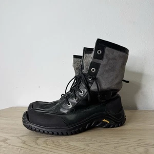 UGG Adirondack II Winter Snow Boots Womens 10 Black Gray Waterproof 1906 Vibram - Picture 1 of 14