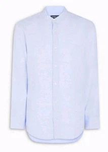 Frescobol Carioca Jorge Linen  Longsleeve Shirt Baby Blue Size XL  - Picture 1 of 10