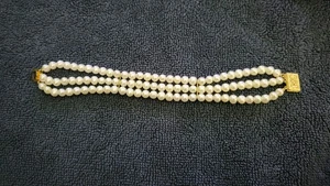 Vintage 14K Gelbgold 3 Strang 7" Perlenarmband  - Bild 1 von 5