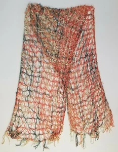 Geometric Knitted Crochet Spring Peach Blue Mint Yellow Gold Scarf Shawl - Picture 1 of 12
