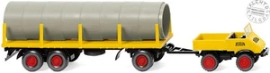 Wiking 039205 Unimog U411 Vehicle With 3 Axle Trailer With Stands And Load T - Picture 1 of 1