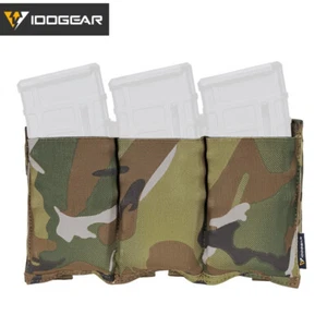 IDOGEAR Tactical 5.56 Mag Pouch Fast Draw MOLLE Mag Holder Carrier Triple Camo - Picture 1 of 15