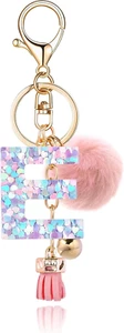 Resin Alphabet Initial Letter Keychain Keyring for Women Purse Handbags with Fur - Picture 1 of 6