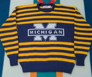 Vintage Michigan Wolverines Cliff Engle Sweater 1984 Made In USA Wool Blend XL - Picture 1 of 6