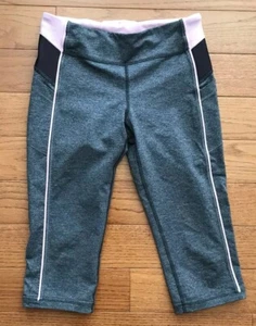 Ivivva Lululemon Girls Training Love Crop Capri Side Pockets Mesh Size 12 - Picture 1 of 7