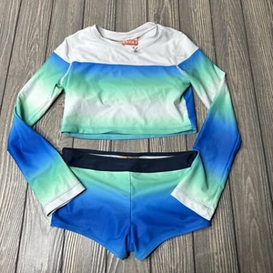 Tommy Bahama Girls 2pc Swim Set Blue Green Ombré Size 6X New. - Picture 1 of 7