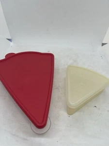retro Tupperware Triangle Containers Cake Cheese - Picture 1 of 5