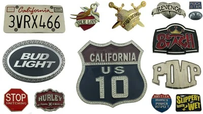 True Love Heart Slippery When Wet Belt Buckles Bar Joke Humerous Funny New Style - Image 1 of 4