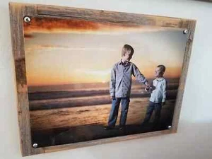 Custom Photo Metal Print Mounted On Reclaimed Wood Frame PERFECT GIFT! - Picture 1 of 5