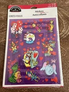 Vintage Hallmark Valentines Stickers Dr Seuss Wubbulous World Grinch 4 Sheets - Picture 1 of 16