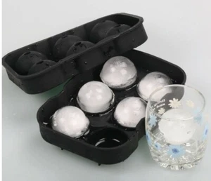 6 Large Ice Ball Maker Cube Tray Big Silicone Mold Sphere Whiskey Round Mould - Picture 1 of 4