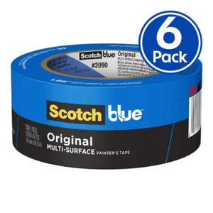 3M 2090 Scotch Blue Original Painters Masking Tape 48mm x 54.8m x 6 Pack - Picture 1 of 2