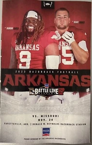 Arkansas Razorbacks SEC Football 2023 Season Missouri Game Program Senior Night - Picture 1 of 3