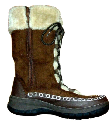 Itasca Imitación Piel Gamuza Marrón Botas Para Mujer Aria Invierno Botas para Atar Zapatos talla 8 Foto 1 de 4