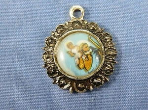 Vintage St. Christopher Pendant with Coloured Picture under Domed Resin Cover - Picture 1 of 12