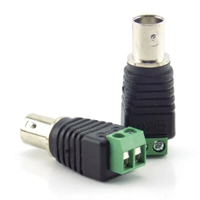 2/5/10X BNC Female Connector Coax CAT5 Adapter Plug Led Strip Lights CCTV Camera - Image 1 of 4
