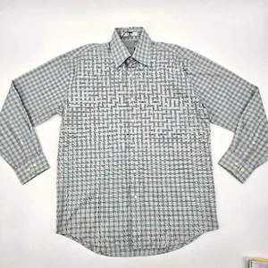 Alan Flusser Silver Edition Men's  Checkered Button Down Shirt Size Small - Picture 1 of 5