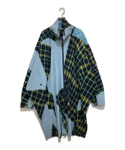 HOMME PLISSE ISSEY MIYAKE WINDSWEPT PLAID Deformed Coat Men's size 3 - Picture 1 of 5