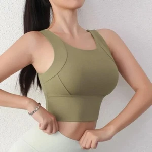 Women Gym Yoga Crop Top High Support Sports Bra Fitness Workout Extra Large - Picture 1 of 31