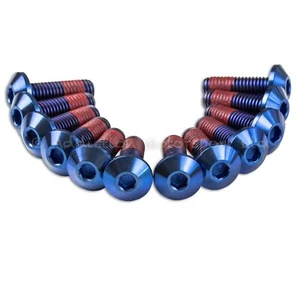 12x Blue Titanium Front Disc Rotor Bolts Screws for Yamaha YZF750R 1993-1996 - Picture 1 of 2
