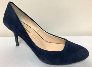 Ex M&S Autograph Navy Suede Croc Style Heel Court Shoes Size 3/36 RRP £45 - Picture 1 of 12