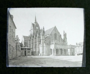 Antique Glass Negative "Notre-Dame de Guibray" 1800-1900s 10.7x8.2cm #2.24 - Picture 1 of 3
