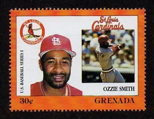 GRENADA, SCOTT #1672-H, MNH BASEBALLSPIELER OZZIE SMITH, ST LOUIS CARDINALS TEAM - Bild 1 von 1