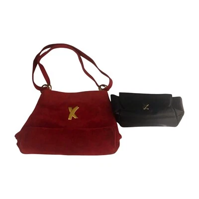 Monedero de cuero rojo de Paloma Picasso, tamaño mediano, con cartera hecho en Italia. Foto 1 de 4