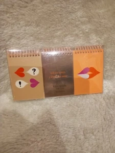 100% Genuine Kate Spade Heart Lips Spiral Notepad Set of 3 New - Picture 1 of 2