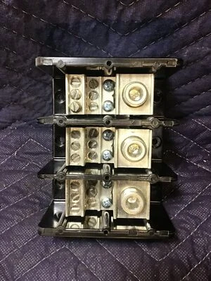 Marathon 1433553 Power Terminal Block Panel Mount Black 600 Volt 335 Amp - Used - Image 1 of 4