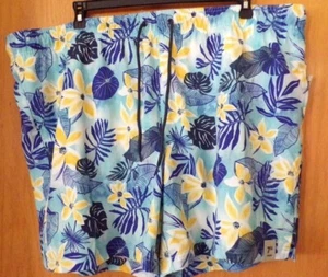 Tropical Patterned Swim Shorts~Mens Swim Trunks~Size 2X or 3X~NEW w/Tags - Picture 1 of 8