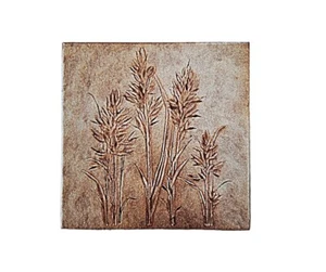 Vintage 8 x 8 Inch Italian Tile Wheat Terra Cotta Glazed Trivet - Picture 1 of 5