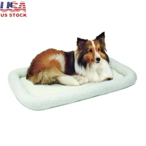 Bolstered Dog Bed 36 Inch Crate Deep Cushioning Pet Bed W/ Elastic Corner Straps - Picture 1 of 8