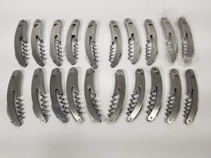 Lot of 20 Waiter's Corkscrew w Blade Stainless Steel Curved Wine Thin Opener - Picture 1 of 5