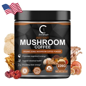 Organic Lions Mane Mushroom Coffee Powder Boost Energy Support Focus & Memory - Picture 1 of 8