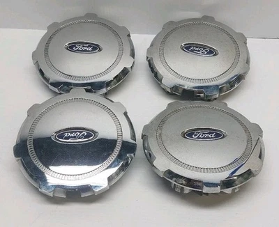 🤑 2009-2014 Ford F150 хромированные центральные колпаки колес набор из 4 оригинальных б/у #9L34-1A096-DA - Изображение 1 из 4