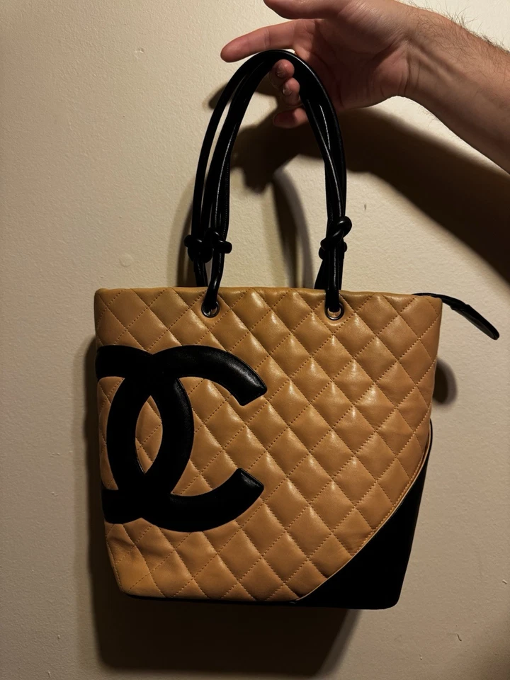Pre-Owned Chanel Medium Calfskin Ligne Cambon 2004-2005 Tote(Repainted) - Image 1 of 4