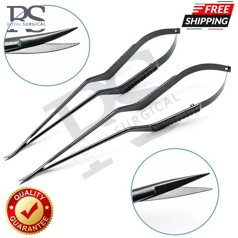 Micro Scissors Neuro Scissors Black Handle Microsurgical Surgical Instruments - Image 1 of 1