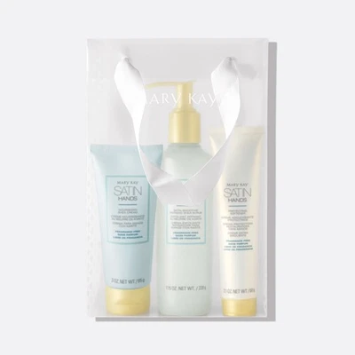 MARY KAY Fragrance Free SATIN HANDS PAMPERING GIFT 3 SET~FULL SIZE~NEW - Image 1 of 3