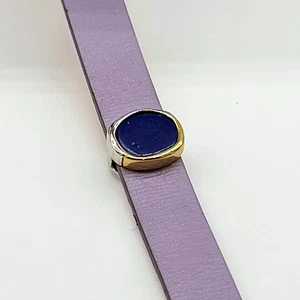 Keep Collective Key Charm Silver & Gold Bezel Blue Lapis Sliding Accent - Picture 1 of 6