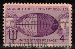 USA 1958 Posa del cavo telegrafico us - Picture 1 of 1