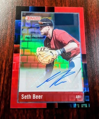 2022 Donruss Optic Retro 1988 Signatures Pandora Prizm Seth Beer Rookie Auto RC - Image 1 of 2