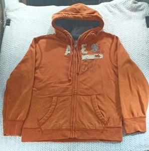 American Eagle orange XL Full Zip Hoodie Sweatshirt bestickt Spruch - Bild 1 von 17