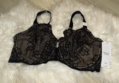 Calvin Klein QF1741 Seductive Comfort Bra Lace Unlined Underwire 40DD Black New - Image 1 of 4