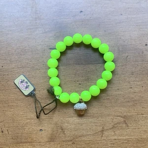 Juicy Couture Pam & Gela Green Beaded Friendship Bracelet Crystal Cupcake Charm - Picture 1 of 5