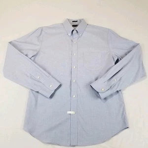 Camicia uomo J.Crew slim fit taglia large blu con bottoni stile Oxford A1875 - Foto 1 di 9
