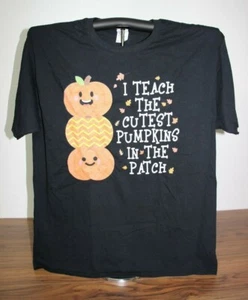 I Teach the Cutest Pumpkins in the Patch- Fall T-Shirt XL, Black - Foto 1 di 7
